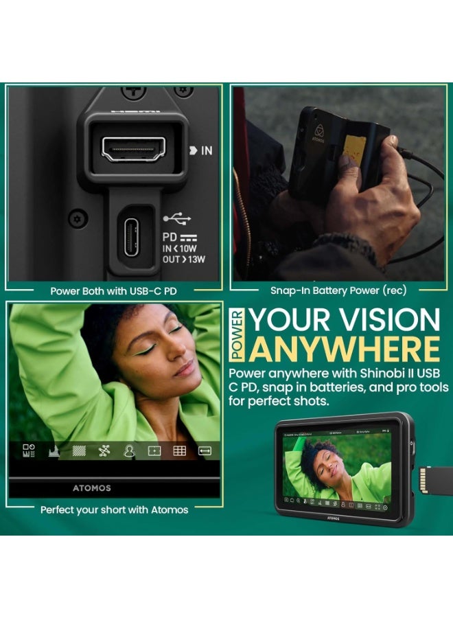 أتوموس شاشة أتوموس شينوبي II حجم 5.2 بوصة HDMI 4K HDR تعمل باللمس سطوع عالي 1500 cd/m² تصميم خفيف الوزن ودعم بطارية Sony L-Series - Image 5