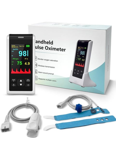 Pulse Oximeter Fingertip Infant Pulse Oximeter Overnight for Kids Handheld Blood Oxygen Saturation Monitor for SpO2 and Pulse Rate Continuous Infant Monitoring Baby Oxygen Monitor and Adult Finger Spot