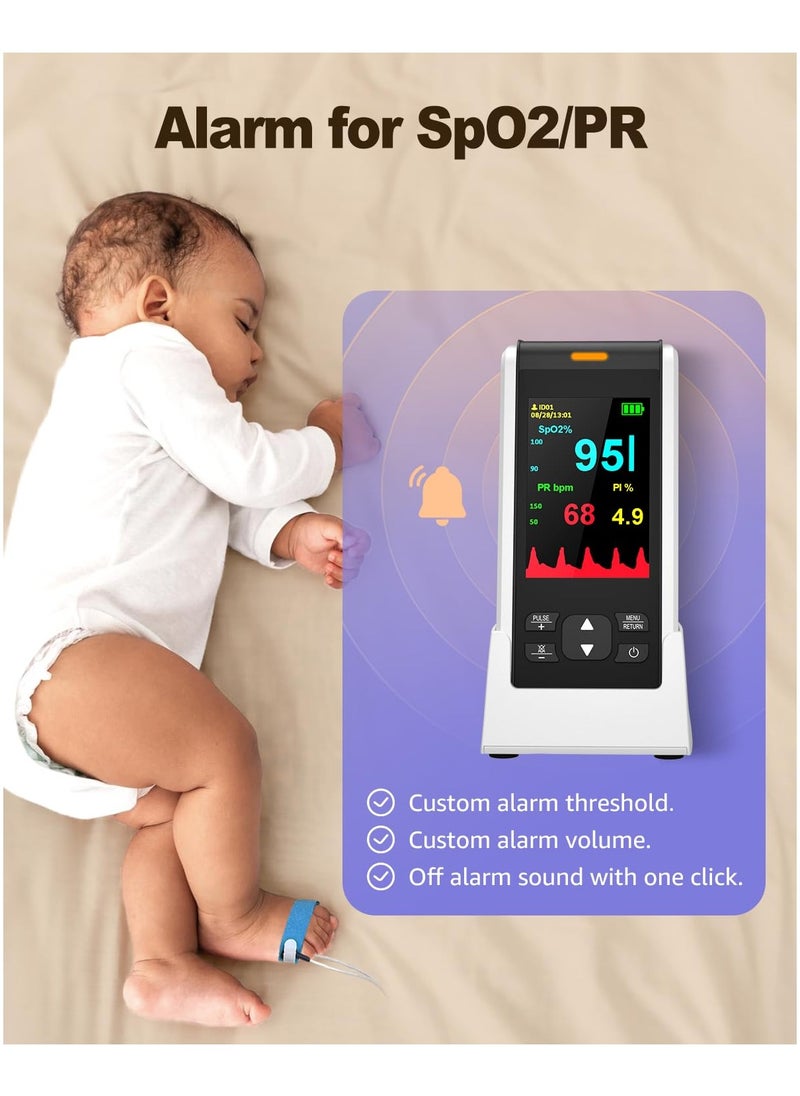 Ru syanl - Pulse Oximeter Fingertip Infant Pulse Oximeter Overnight for Kids Handheld Blood Oxygen Saturation Monitor for SpO2 and Pulse Rate Continuous Infant Monitoring Baby Oxygen Monitor and Adult Finger Spot - Image 1