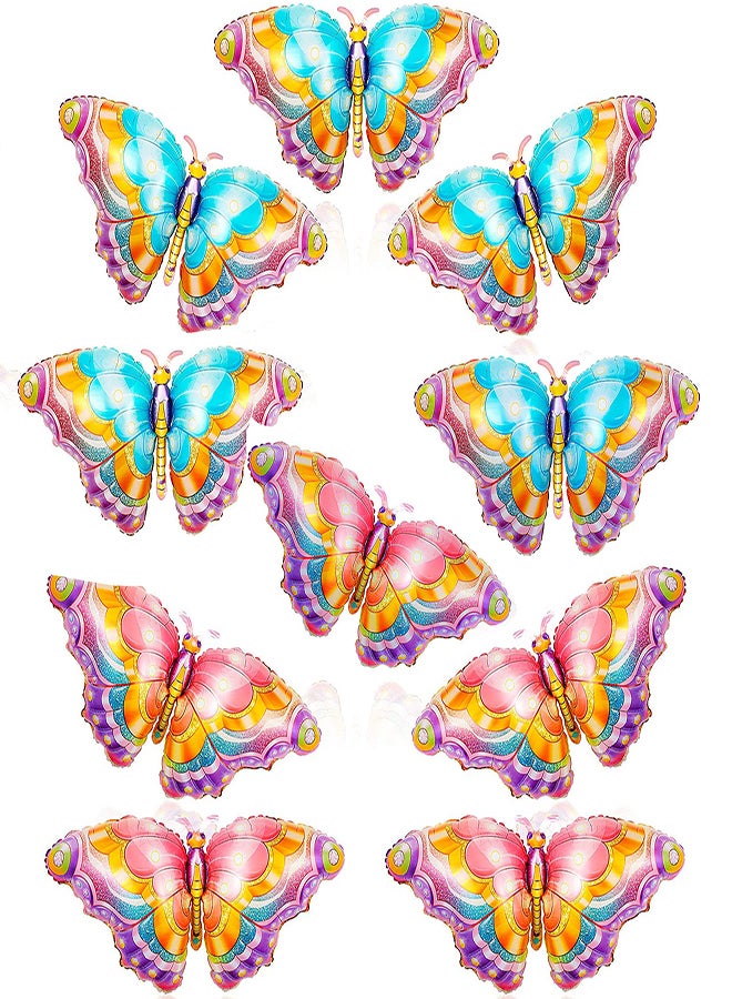 Butterfly Mylar Balloons 10Pcs Jumbo Helium Balloons for Birthday and Spring Party Decorations, Perfect for Fairy Theme Celebrations and Baby Showers - Image 1