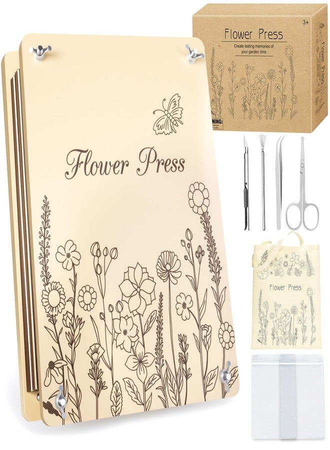 Dreamon Large Flower Press Kit - 11.8" x 8.3" 10 Layers DIY Wooden Flower Pressing Kit with Storage Bag Arts and Crafts Kits for Adults & Teens, Great Gift for DIY Arts and Crafts Lovers - Image 1