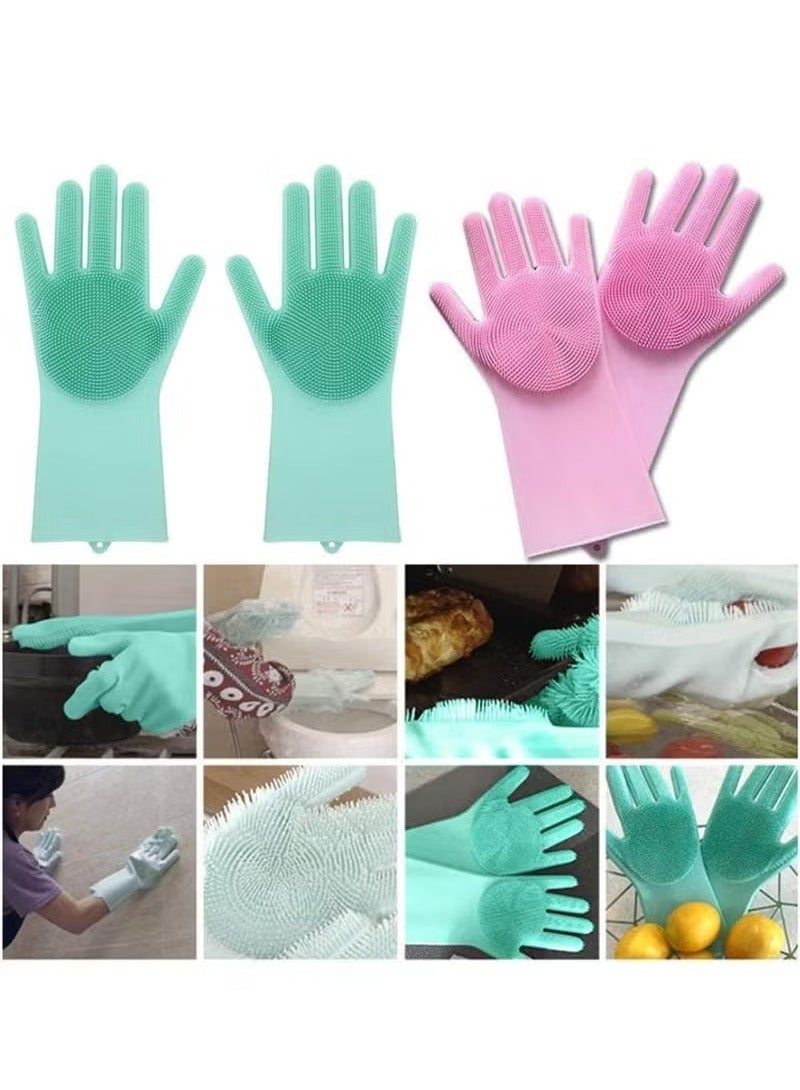 JAJEEK FLOPRO Silicone Scrubbing Gloves with Textured Palms and Fingers – Heat-Resistant, Durable & Flexible Cleaning Gloves for Kitchen, Dishes, Pet Care & Household Use – Easy to Clean, Reusable & Eco-Friendly Design - Image 3
