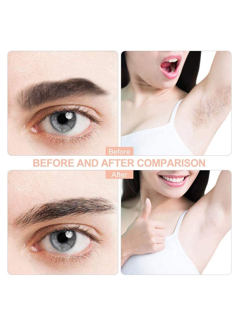 NIBEMINENT Eyebrow Razor Facial Hair Remover Women 2-in-1 Lady Shaver Flawless Trimmer Rechargeable Painless Epilator with LED Lights Double Shavers for Body Lips Nose Ear Face Chin Fuzz - Image 5