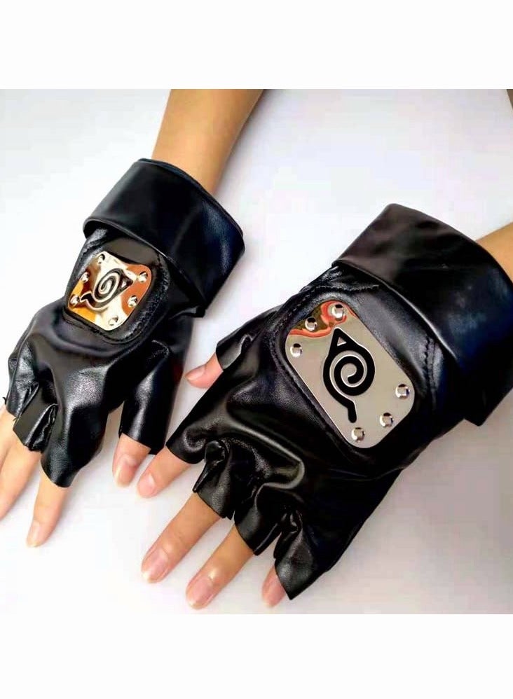 Pair Of Naruto Kakashi Konoha Leaf Cosplay Gloves - Image 2