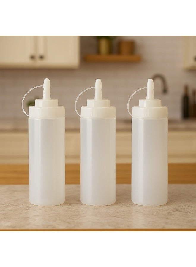 Plastic Squeezable Sauce Container Bottle 3 Pcs Set - Image 1