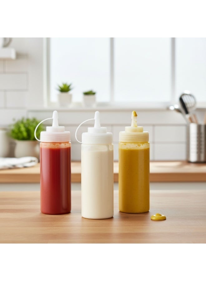 Plastic Squeezable Sauce Container Bottle 3 Pcs Set - Image 2
