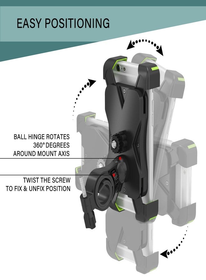 ARTIX Bicycle Mount Phone Holder for Bike, Cradle Stand Features 360 Rotation Capability and Universal Clamp for iPhone/Android/Samsung/Nexus (Green) - Image 3