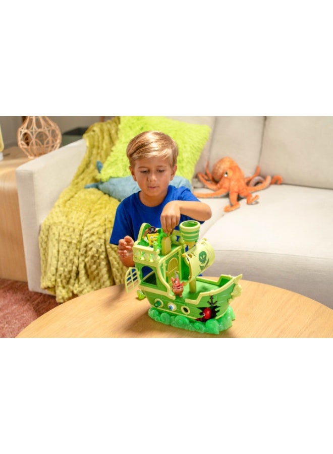 Sponge Bob مجموعة لعب سفينة الهولندي الطائر من فيلم سبونج بوب: البحث عن سروال مربع مع 6 شخصيات | سبونج بوب، باتريك، سكودوارد، الهولندي الطائر و 2 مخلوقات بحرية | شخصيات قابلة للجمع | مجموعة لعب تفاعلية | لعب خيالي | لعب أدوار | لعب تمثيلي | هدية للأطفال والرضع - Image 2