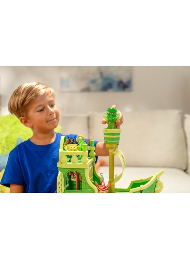 Sponge Bob مجموعة لعب سفينة الهولندي الطائر من فيلم سبونج بوب: البحث عن سروال مربع مع 6 شخصيات | سبونج بوب، باتريك، سكودوارد، الهولندي الطائر و 2 مخلوقات بحرية | شخصيات قابلة للجمع | مجموعة لعب تفاعلية | لعب خيالي | لعب أدوار | لعب تمثيلي | هدية للأطفال والرضع - Image 3