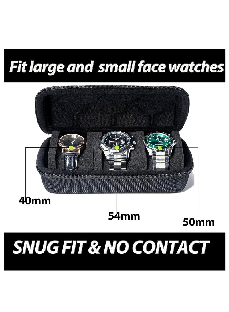 ليموس حقيبة سفر صلبة للساعات، حقيبة تخزين وتنظيم للساعات للرجال والنساء، مع وسادة مضادة للحركة (3 فتحات) - Image 3