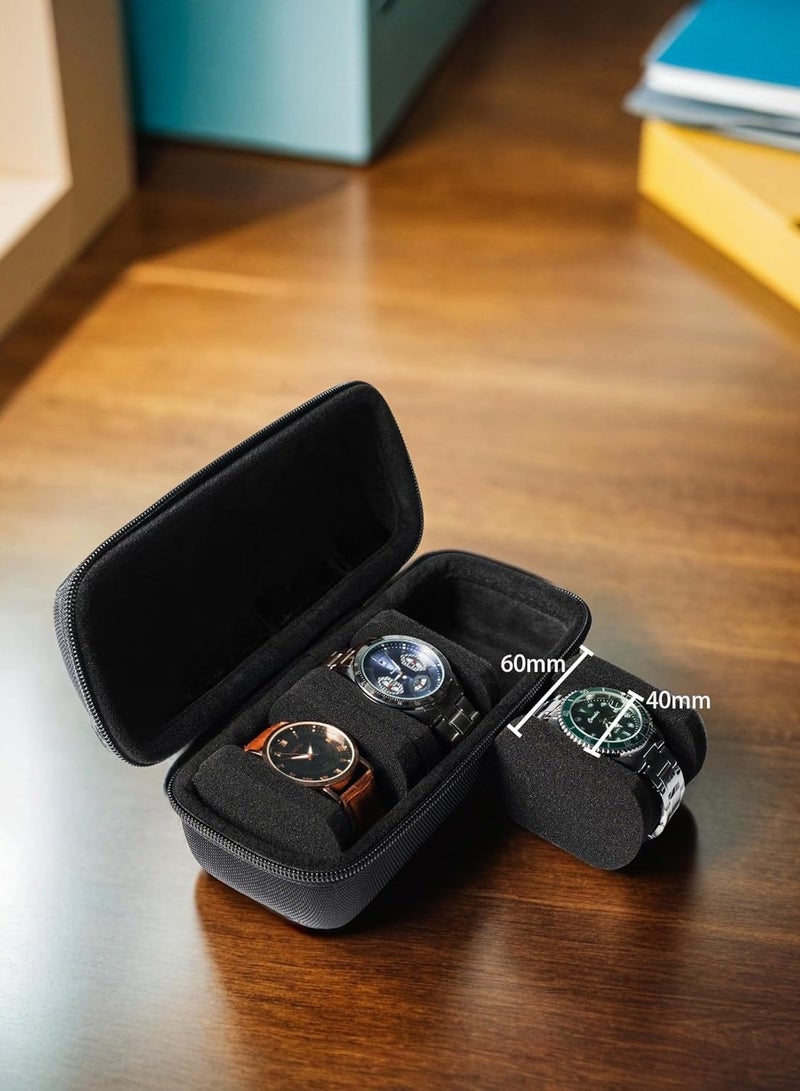ليموس حقيبة سفر صلبة للساعات، حقيبة تخزين وتنظيم للساعات للرجال والنساء، مع وسادة مضادة للحركة (3 فتحات) - Image 4