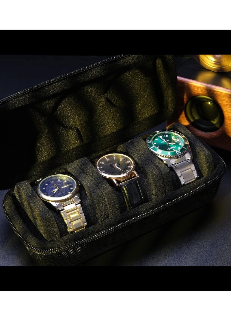 ليموس حقيبة سفر صلبة للساعات، حقيبة تخزين وتنظيم للساعات للرجال والنساء، مع وسادة مضادة للحركة (3 فتحات) - Image 5