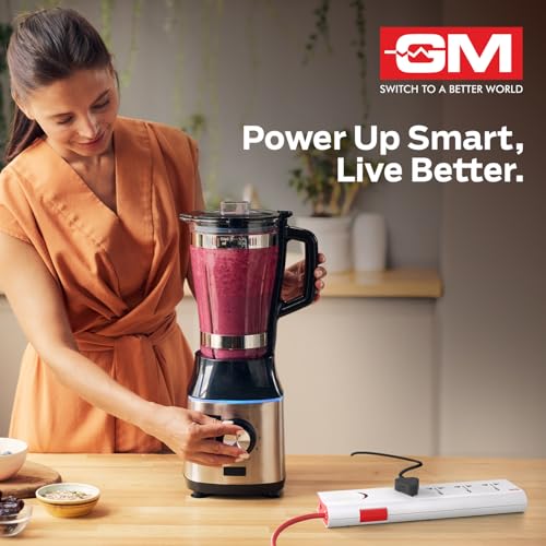 GM لوحة تمديد GM 3060 بقدرة 10 أمبير و250 فولت مع سلك تمديد بطول 2 متر وحماية من زيادة التيار | مفتاح رئيسي، غطاء أمان، 4 مقابس دولية | محول سفر متعدد الاستخدامات للأجهزة المنزلية - Image 3