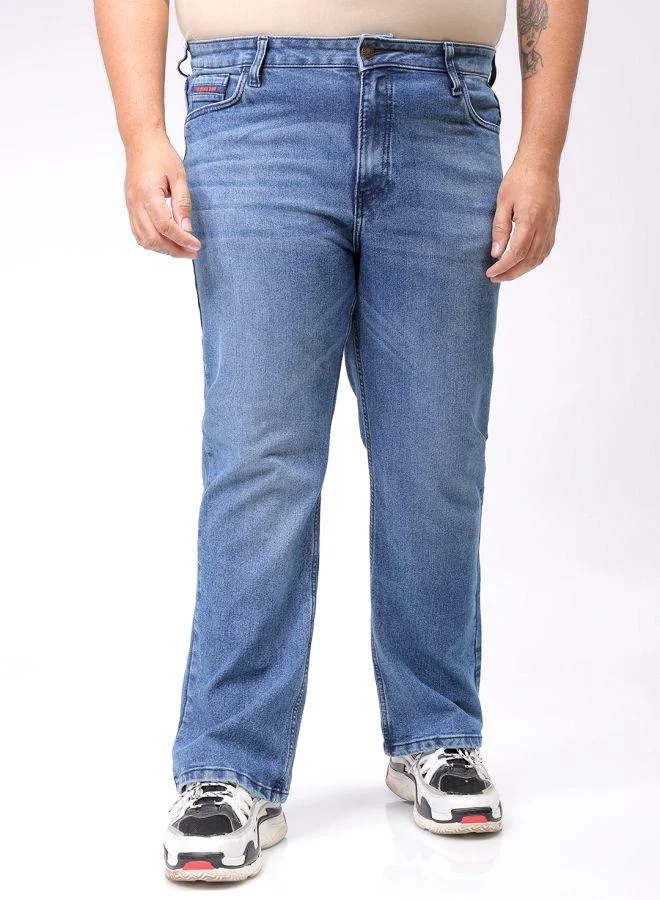 Men Plus Size Bootcut Solid Mid-Rise Stretchable Jeans