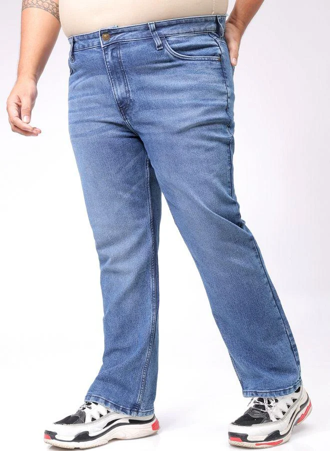 HARDSODA  Men Plus Size Bootcut Solid Mid-Rise Stretchable Jeans for Men | Best Price UAE