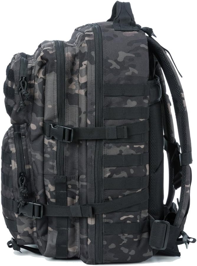 REEBOW GEAR Military Tactical Backpack 40L Assault Pack Army Molle Bug Out Bag Backpacks Black Brown - Image 3