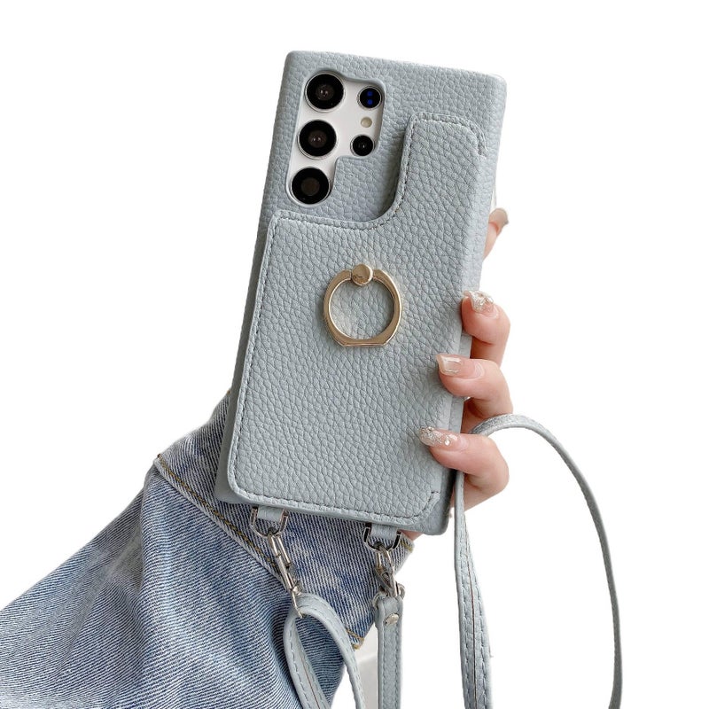 غطاء واقي | حامل بطاقات | أزرق | مقاوم للصدمات لـ Samsung Galaxy S23 | حماية من السقوط - Image 1