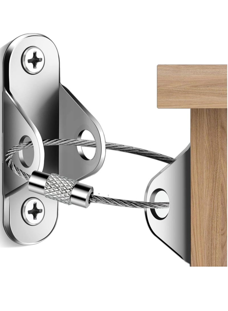 Bukela Furniture Anchors  Anti Tip Furniture Anchors for Baby Proofing, Furniture Wall Anchor Earthquake Straps for Furniture Dresser Wall Safety Anchor Furniture Fasteners to Wall, Silver - Image 1