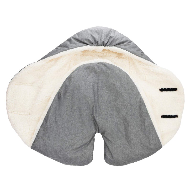 7 A.M. 7AM Baby Car Seat Blanket - Multifunctional Car Seat Cover for Toddlers, Winter Stroller & Car Seat Swaddle Blanket, Micro-Fleece & Plush Lined Warm Carseat Cover | (Heather Grey, Large 6-18M) - Image 3