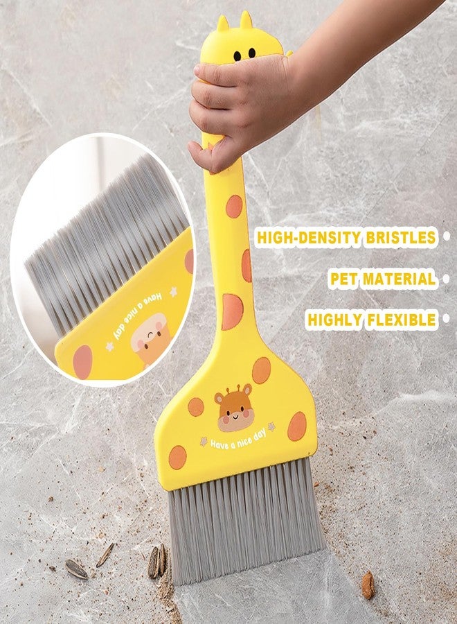 BSMstone Mini Broom and Dustpan Set Cartoon Small Broom with Dustpan Combo Set Cute Cleaning Kit for Home Office Floor (Orange) - Image 5