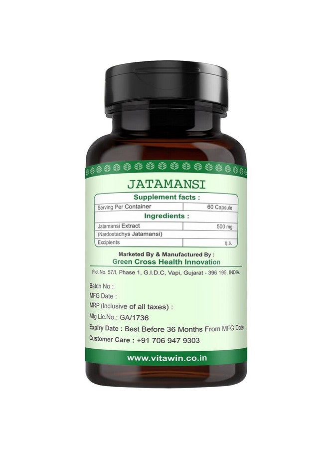 VitaWin Jatamansi for Brain Tonic, Natural Herbal, 500 mg, Veg - 60 Capsules, Nutrition Supplement - Image 2