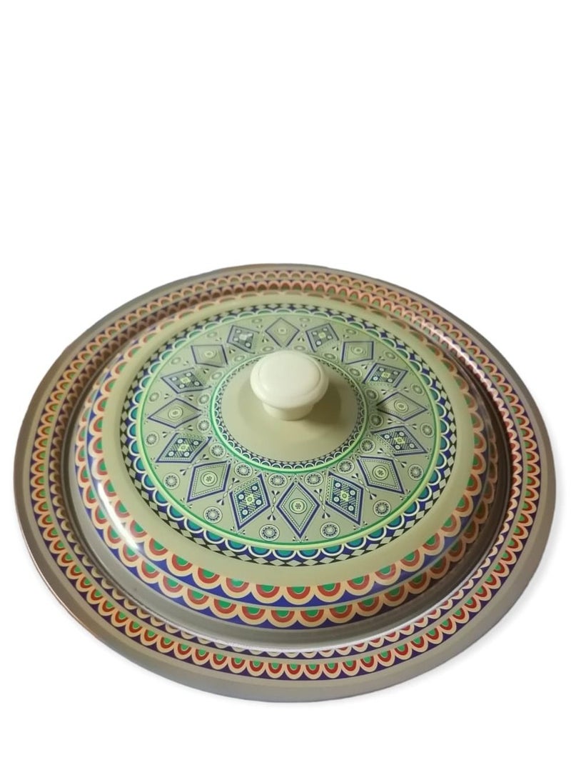 الصحاح وعاء مع غطاء من المعدن مزخرف قطر 32سم /عمق8.5 سم - Image 1