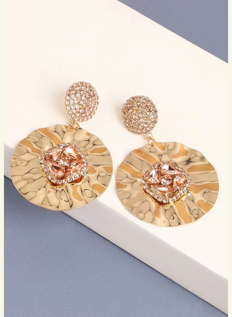 SOHI Gold Plated Designer Stone Party Drop Earring For Women