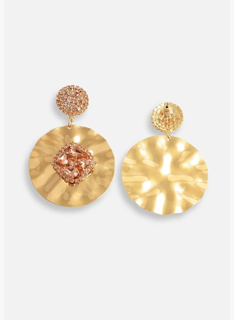 SOHI Gold Plated Designer Stone Party Drop Earring For Women
