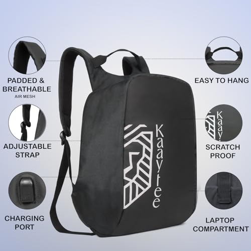Kaaytee Voyager Plus Anti Theft Number Lock Backpack Bag with 15.6 Inch Laptop Compartment, USB Charging Port & Organizer Pocket for Men Women Boys Girls- (Black) - Image 2