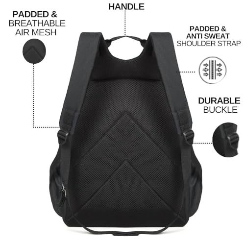 Kaaytee Voyager Plus Anti Theft Number Lock Backpack Bag with 15.6 Inch Laptop Compartment, USB Charging Port & Organizer Pocket for Men Women Boys Girls- (Black) - Image 5