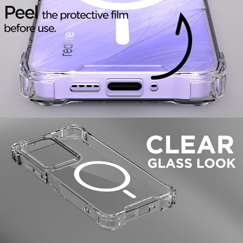 Pikkme Back Cover for Realme Narzo 90X 5G / Realme C85 5G / Realme 15X 5G Mag-Safe Shockproof PC + TPU Protective Case Magnetic Support Bumper Case (Transparent Mag-Safe) - Image 3