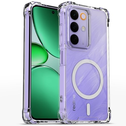 Pikkme Back Cover for Realme Narzo 90X 5G / Realme C85 5G / Realme 15X 5G Mag-Safe Shockproof PC + TPU Protective Case Magnetic Support Bumper Case (Transparent Mag-Safe) - Image 1
