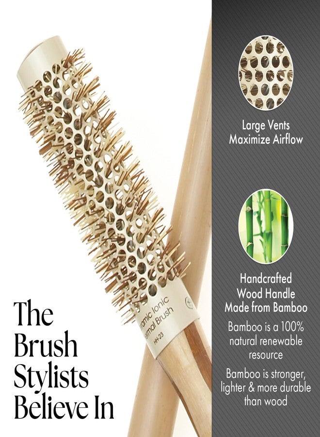 Olivia Garden Healthy Hair Eco-Friendly Bamboo Ionic Thermal Round Hair Brush HH-23 (1") - Image 4