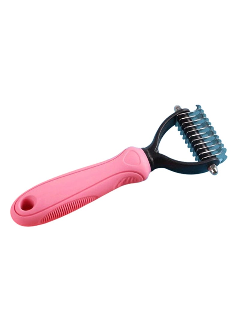 فرشاة إزالة الشعر الاحترافية لعقدة فراء الحيوانات الأليفة للكلاب والقطط، مشط إزالة اللمعان مع مشط حلاقة احترافي على الوجهين - Image 1