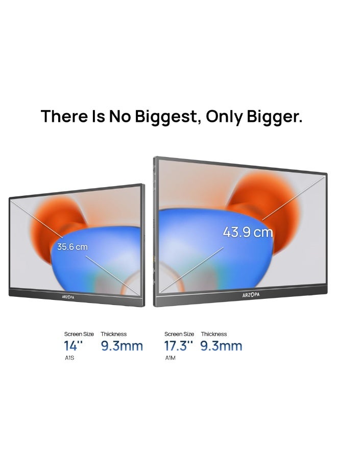 ARZOPA Portable Monitor 17.3 Inch 1080P FHD HDR IPS Kickstand Laptop Computer Monitor HDMI USB C External Screen for PC Mac Phone Xbox Switch PS5 - Image 2