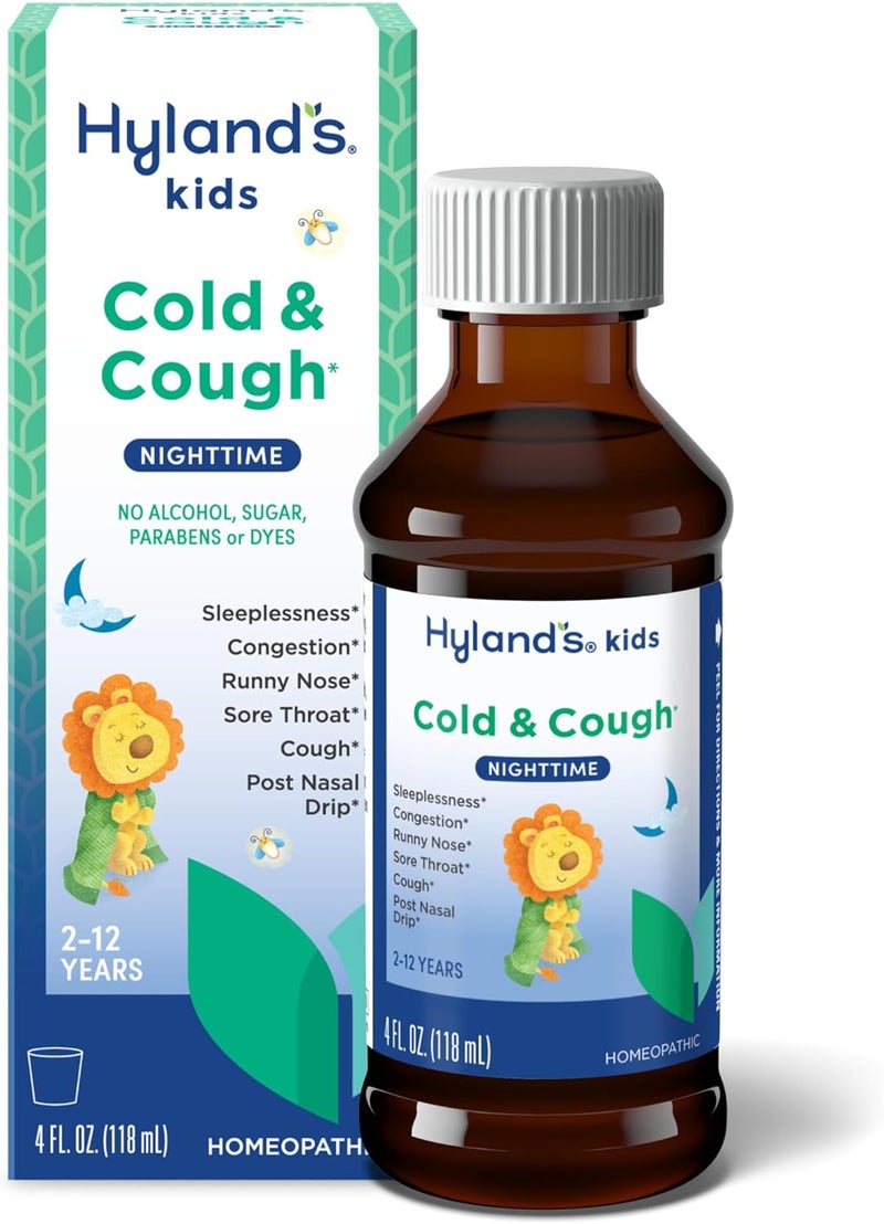 Hyland's Kids Cold & Cough Nighttime Medicine for Ages 2-12, 4 fl oz (118 ml) - Image 1