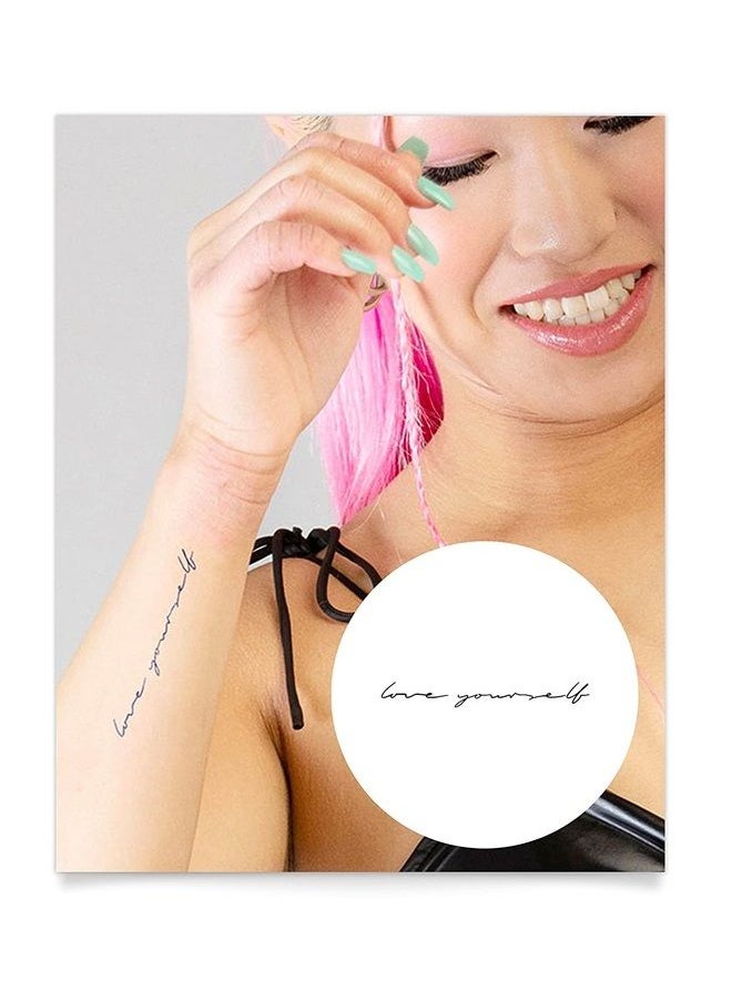 inkbox - Inkbox Temporary Tattoos, Semi-Permanent Tattoo, One Premium Easy Long Lasting, Water-Resistant Temp Tattoo with For Now Ink - Lasts 1-2 Weeks, Love Letters, 5 x 2 in - Image 1