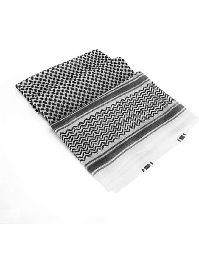 BUYCO - Men Arab Shemagh Headscarf Muslim Dubai Casual Headwear Scarf SHEMAGH, ABOOFAN Mens Cover Shawls Scarf Arabia Headscarf Red and White Arab Shemagh Head Scarf Saudi Headwear black color - Image 1