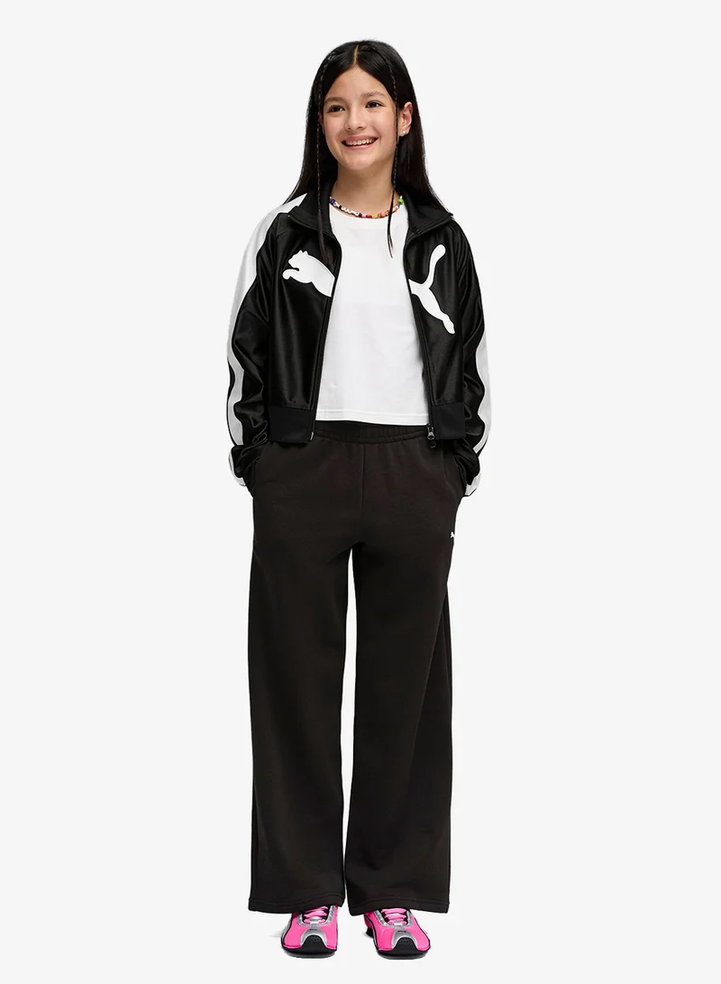 Puma PUMA Black Youth Essentials Wide Leg Pants for Women | Best Price UAE