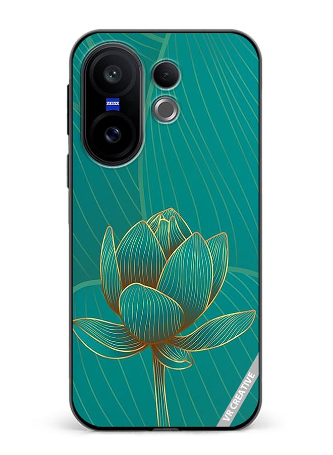 Protective Case Cover For Vivo X200 FE Green Rose Design Multicolour