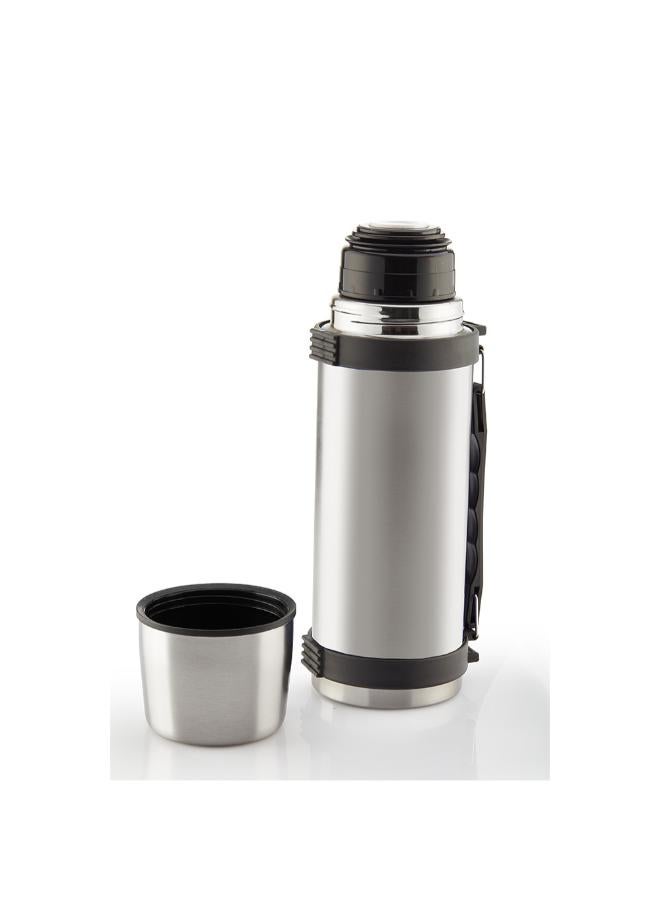 LA VITA Stainless Steel Thermos with Handle & Cup Lid -Silver - Image 2