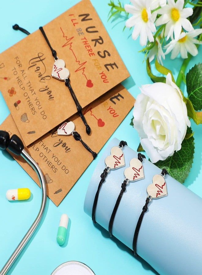 Sureio 24 Sets Nurse Graduation Gifts 2025 Bulk Nursing Bracelet with Card Appreciation Gifts for Student Practitioner(Heart) - Image 3