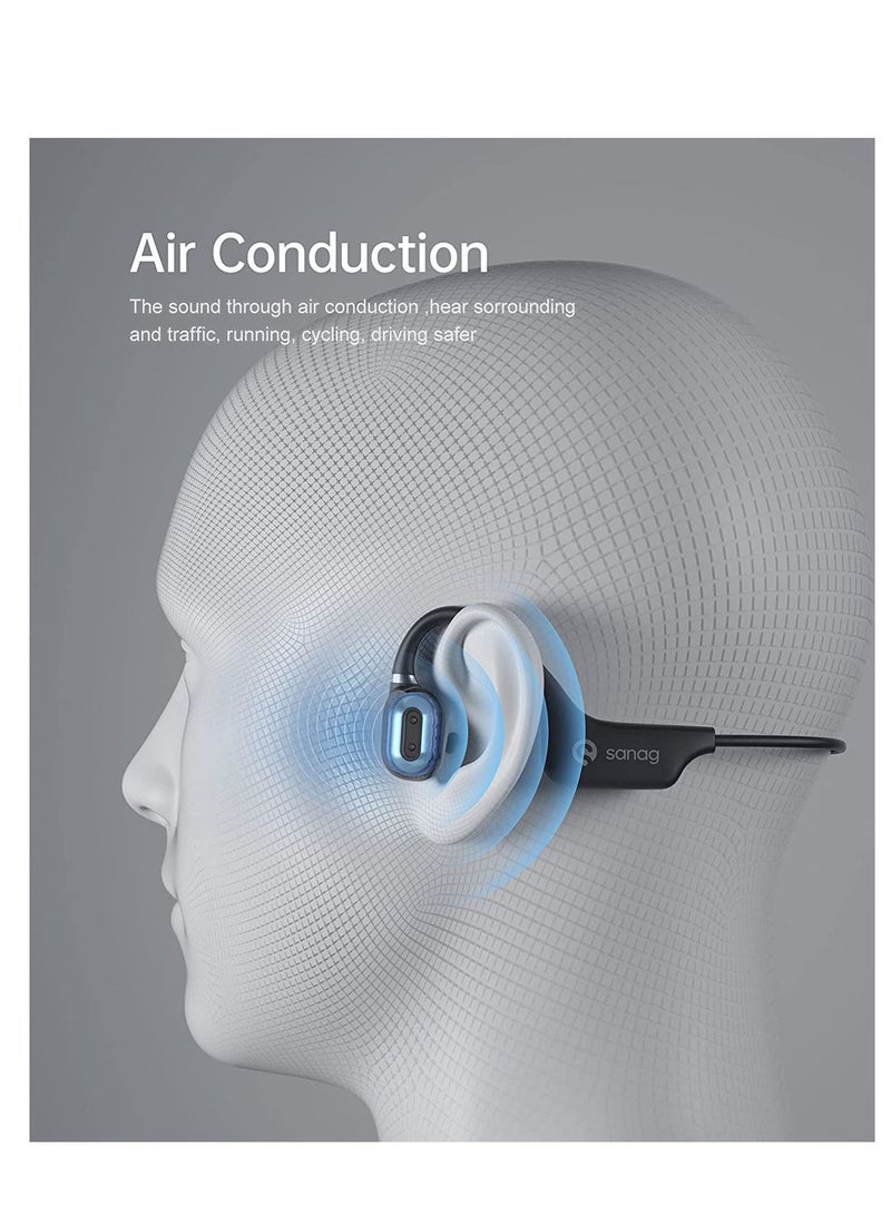 sanag A5S True Bone Conduction Earphone Open Ear Bluetooth Wireless Sports Waterproof 3D Stereo Sound - Image 2
