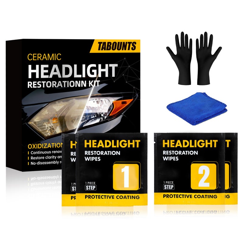 TABOUNTS Headlight Restoration Kit Headlight Cleaner and Restorer Kit 3Step System Restores Clarity Removes Yellowing Oxidation Haze LongLasting UV Protection 1 - Image 3