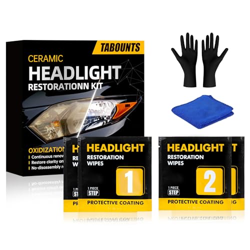 TABOUNTS Headlight Restoration Kit Headlight Cleaner and Restorer Kit 3Step System Restores Clarity Removes Yellowing Oxidation Haze LongLasting UV Protection 1 - Image 1