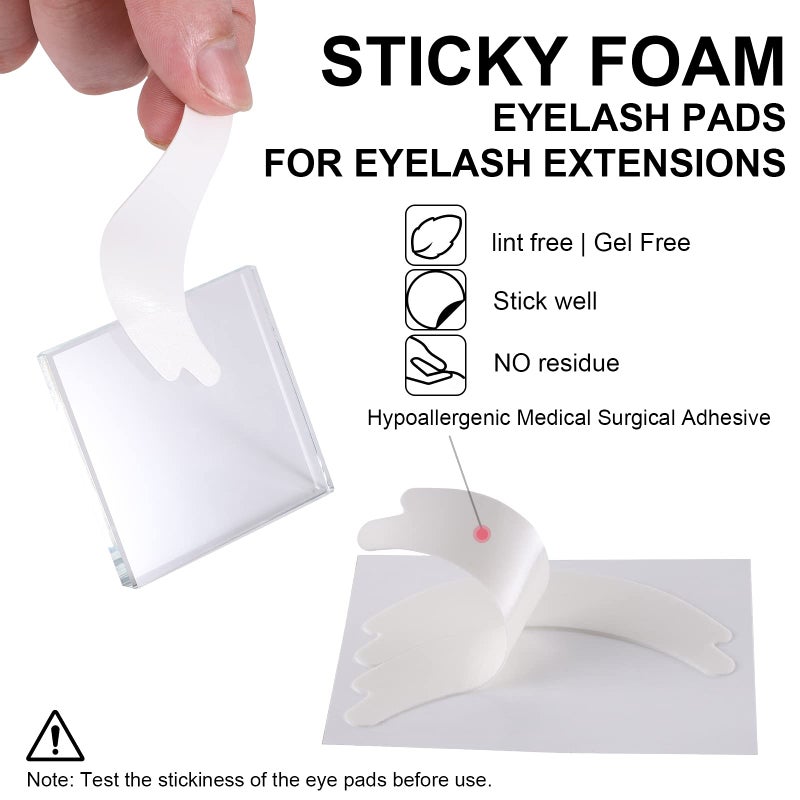 Pretty memory 100 Pairs Foam Eye Pads for Lash Extensions, Lint Free Hypoallergenic Sticky Lash Pads, Under Eye Pads for Eyelash Extensions, Eyelash Tech Supplies Must Haves, Latex Free - Image 3