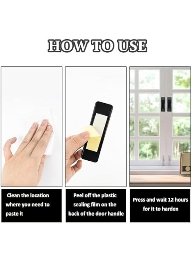 12 Pcs Self-Adhesive Cabinet Drawer Handles Black Push Pull Knobs Helper for Kitchen Bathroom Bedroom Window Door - Image 3