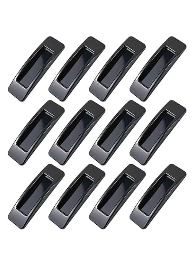 12 Pcs Self-Adhesive Cabinet Drawer Handles Black Push Pull Knobs Helper for Kitchen Bathroom Bedroom Window Door - Image 1