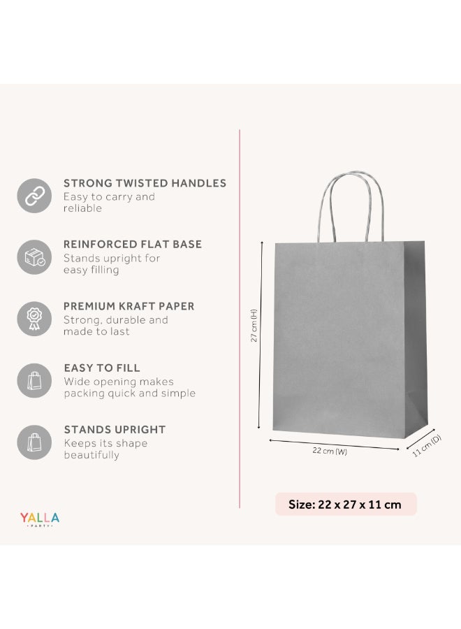 Party Camel Grey Paper Party Bags - Pack of 8 - Image 3