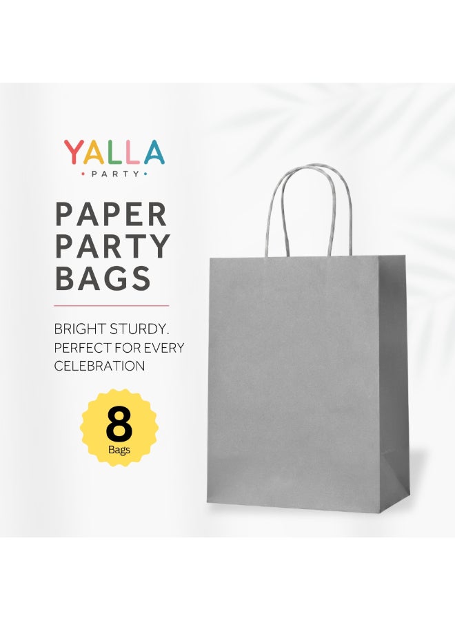 Party Camel Grey Paper Party Bags - Pack of 8 - Image 2